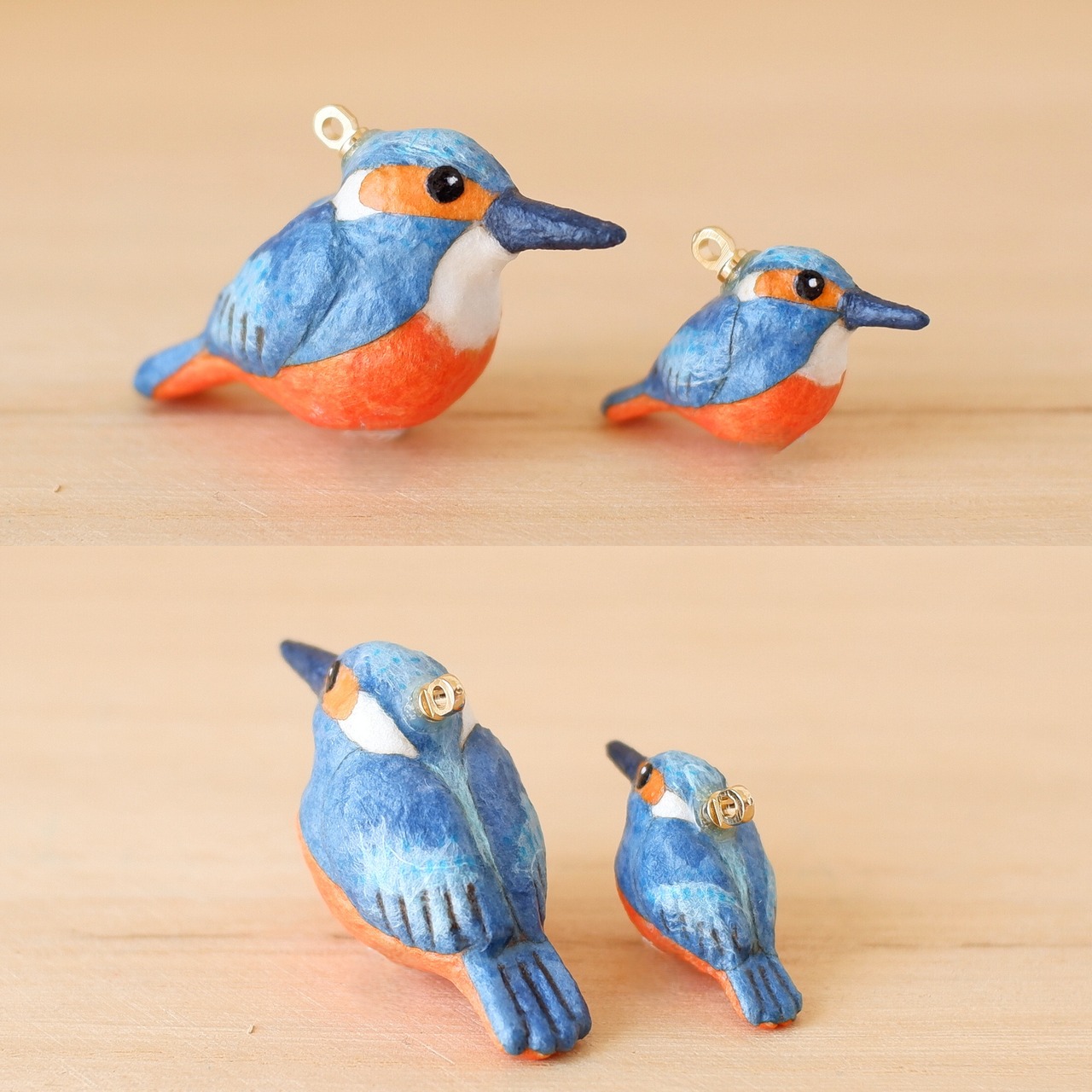 和紙小物/アクセサリー『カワセミ（翡翠）』