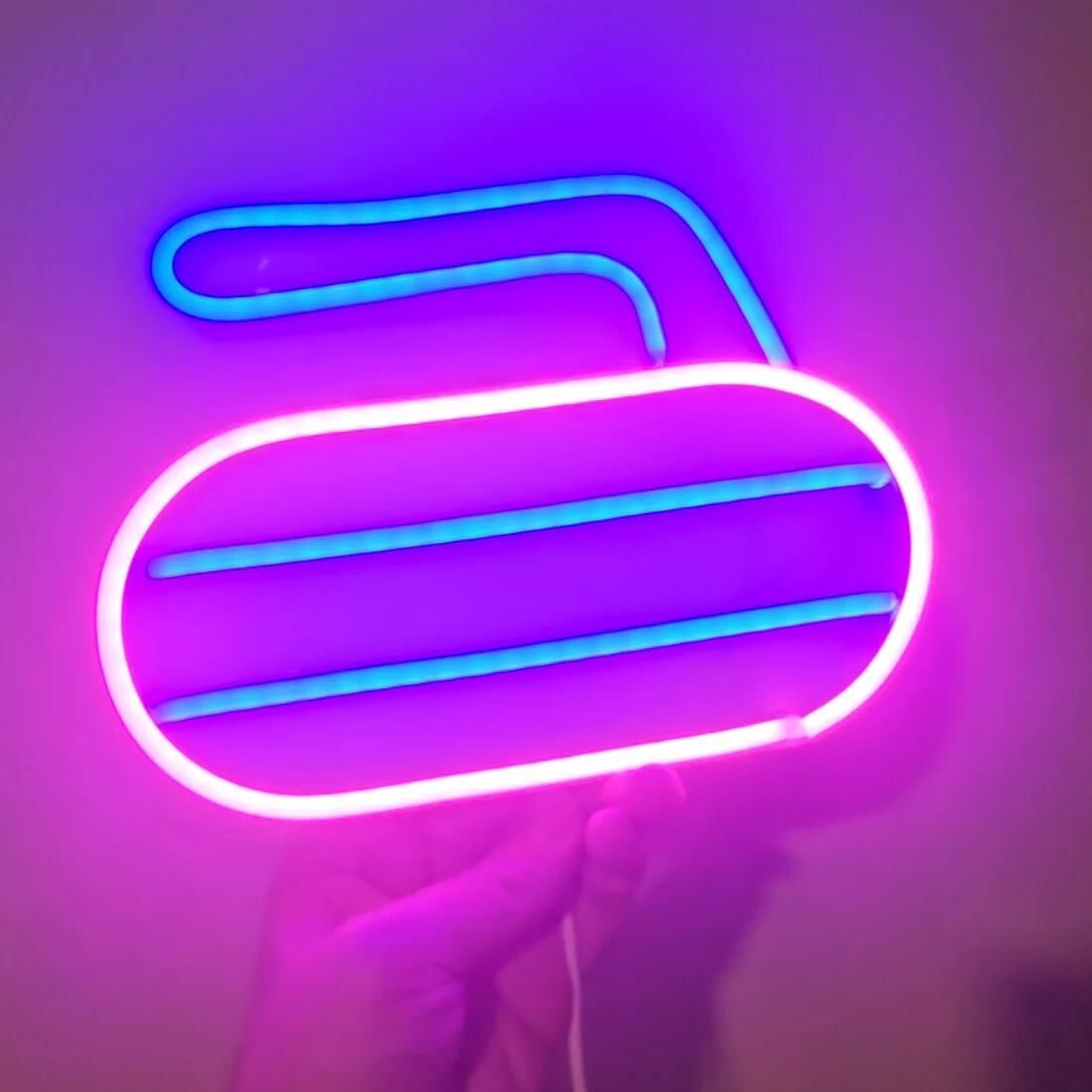 ネオン LED カーリングロック | Wood Blue（ウッドブルー