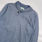 Crocodile クロコダイル ショールカラー トレーナー M/ブルーグレー系 メンズ バスケットボタン