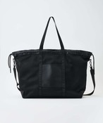 ADAM PATEK Leather trimmed  mesh 2way big tote bag (BLK) AP2619009