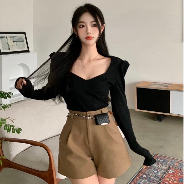 ウィンターカラーTシャツ ハイウェストウェストショーツ 冬物 ブルマー スクウェア 1号婦人15799042867