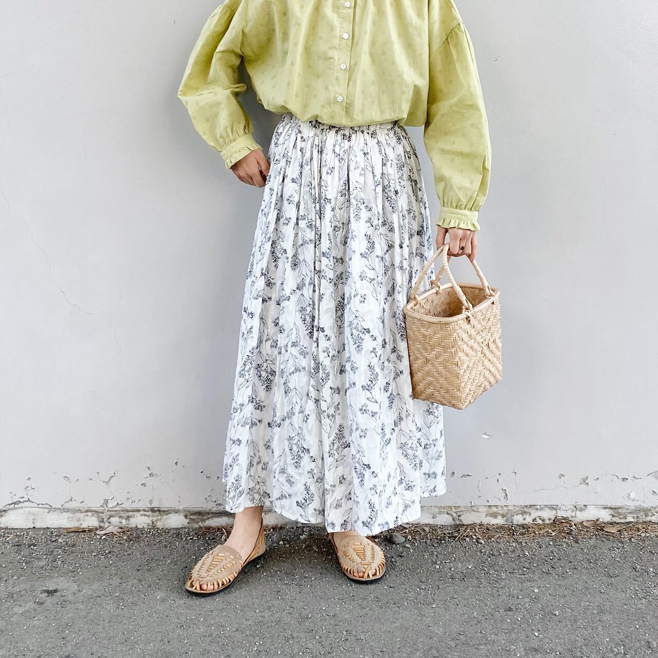 Jacquard print skirt (off white)