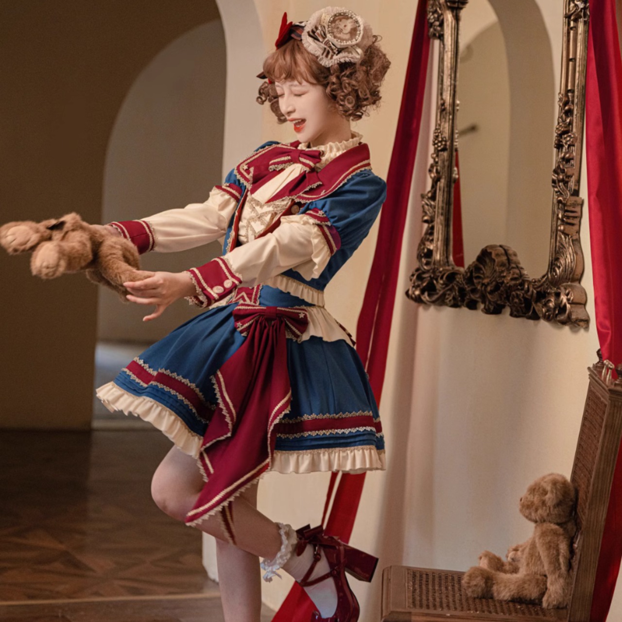 天使と悪魔 サブカル系 アイドル衣装 3点セットアップ 金モール 豪華 