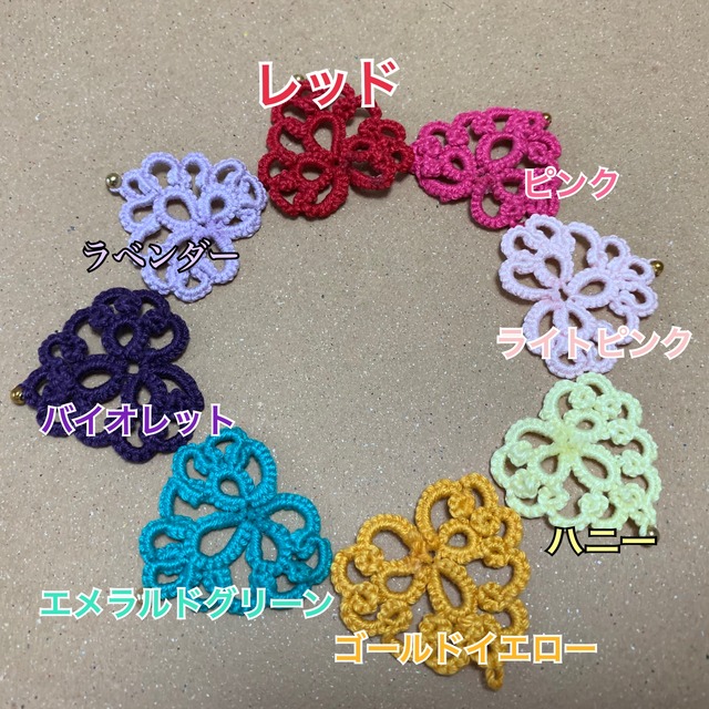 色が選べる ハート イヤーアクセサリー タティングレース ピアス Picomali