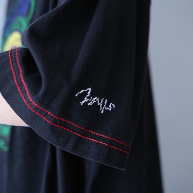 "COOGI " multi embroidery and stitch work design XXL h/s tee