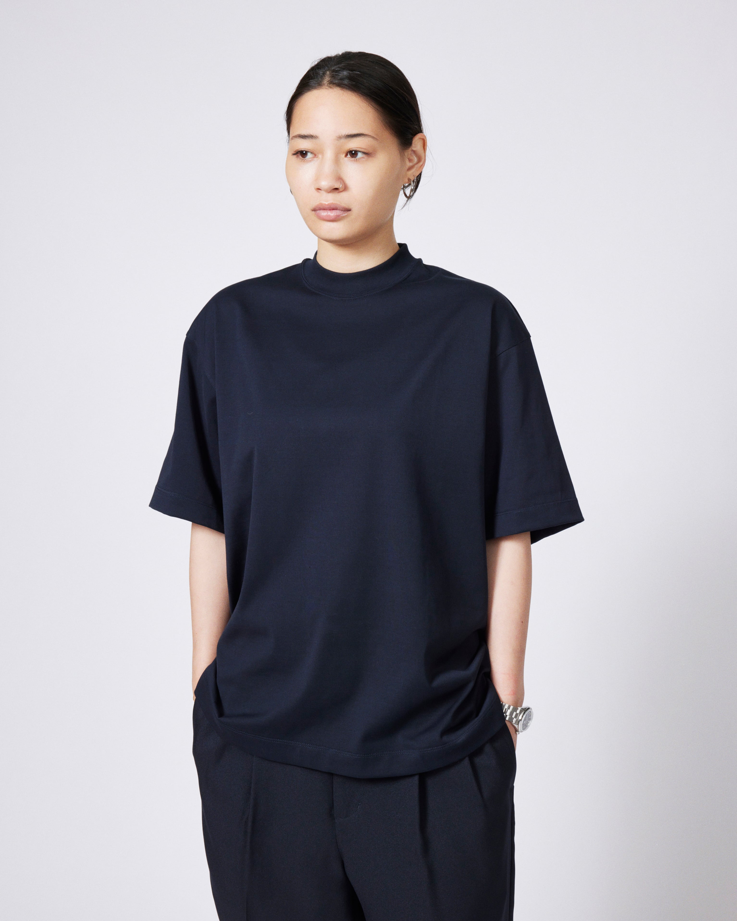 everyone luxury cotton short sleeve tee shirt (NAVY) | everyone