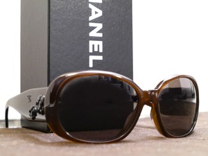 レア◆CHANEL シャネル カメリアデザイン サングラス 5113A c.583/73 茶◆ ミランダカーも愛用のカメリアデザインが印象的な即完売モデル♪