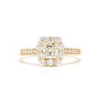 プリンセスカット ダイヤモンド リング SI1 K18 / 0.520ct / 0.490ct