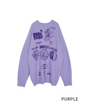 ギャザーロゴバックプリントニットTOPS (PURPLE) CQ-47100
