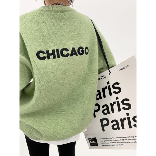 relaxed embroidered knit　リラックス刺繍ニット　J0547