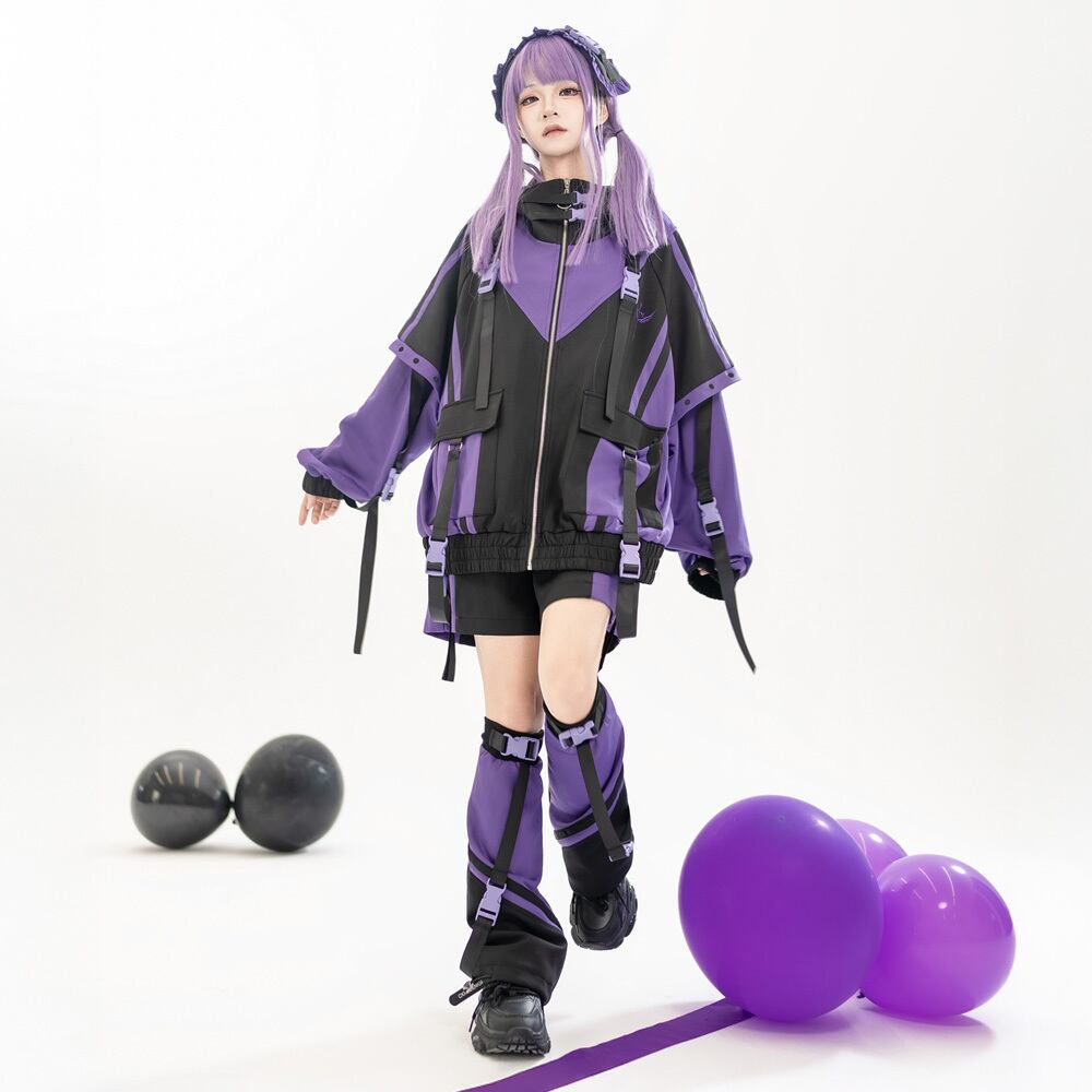 Myurina サイバーカラージャージパーカー 地雷系 トラックジャケット