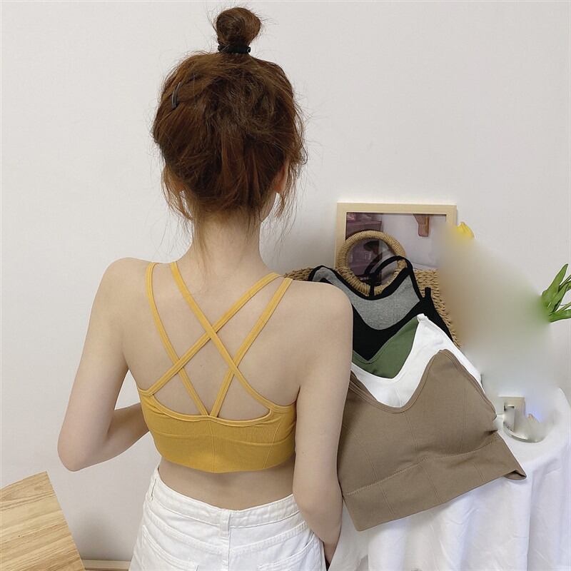 ショートチューブトップ女性ホルター秋冬バージョンの自家栽培ベースビューティーバックスモールキャミソールスタイルセクシーインナーウェア下着トレンド YY-ファッション36520031900