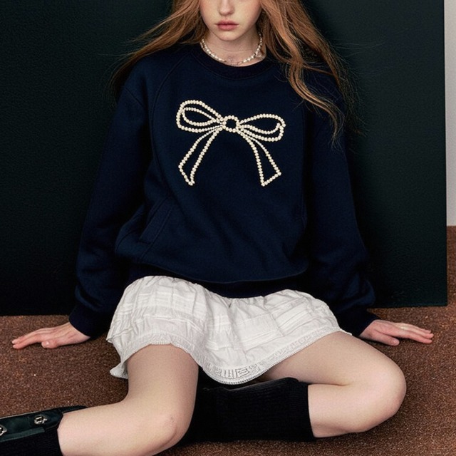 ビジューボウ・クルーネックプルオーバー