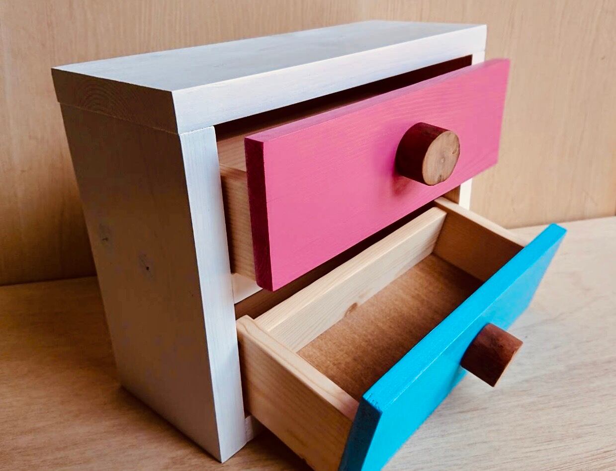 骨董品 三味線入れ アンテーク引き出し付き アンティークウッド 3段