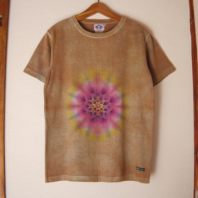 “曼荼羅染め” TIE DYE HEMP COTTON T-SHIRT M 【A HOPE HEMP】