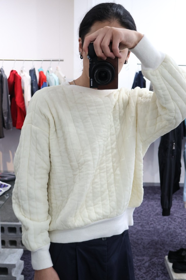 QUILTED CREWNECK SWEATSHIRT