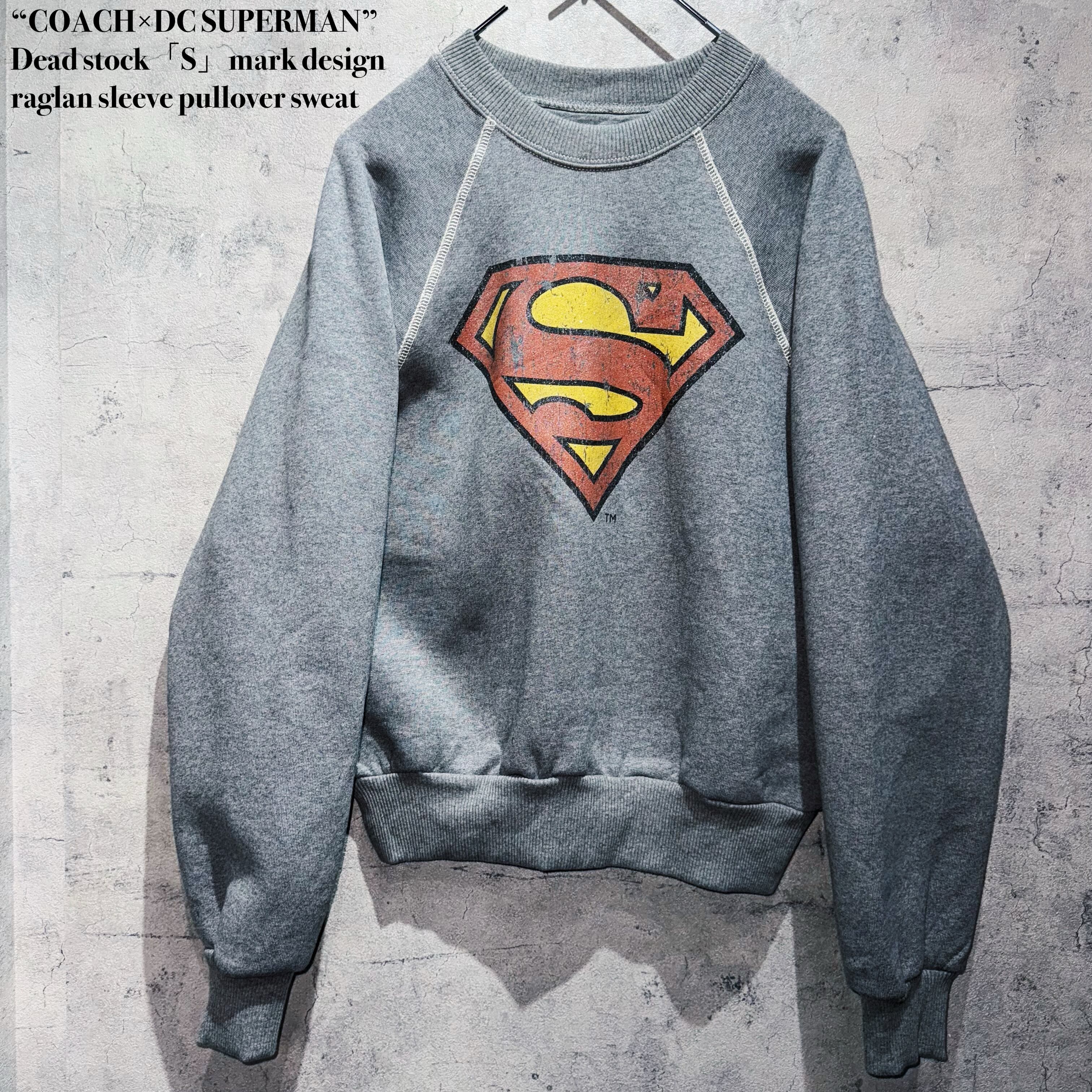 “COACH×DC SUPERMAN”Dead stock「S」mark design raglan sleeve pullover sweat