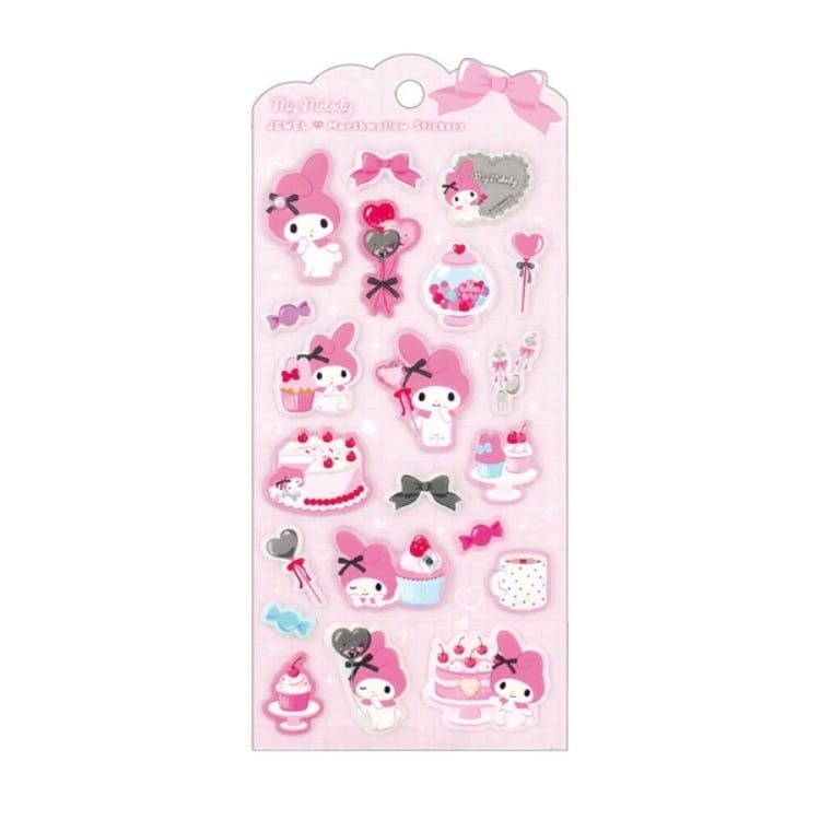 サンリオキャラクターズ ジュエルマシュマロステッカーズ ピンクティー