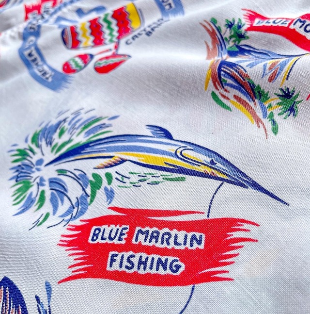 50s Jamaica souvenir Open collar Rayon shirt Size MEDIUM | Rassic