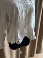 refined floral embroidery stand collar shirt-5274-6