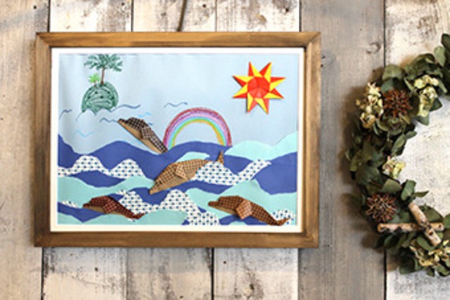 Set 子供の絵 飾る 絵の保管 収納 イラスト 園児 小学生 子供の絵専用額縁 【オサマルーエ+インナーケース2点セット】