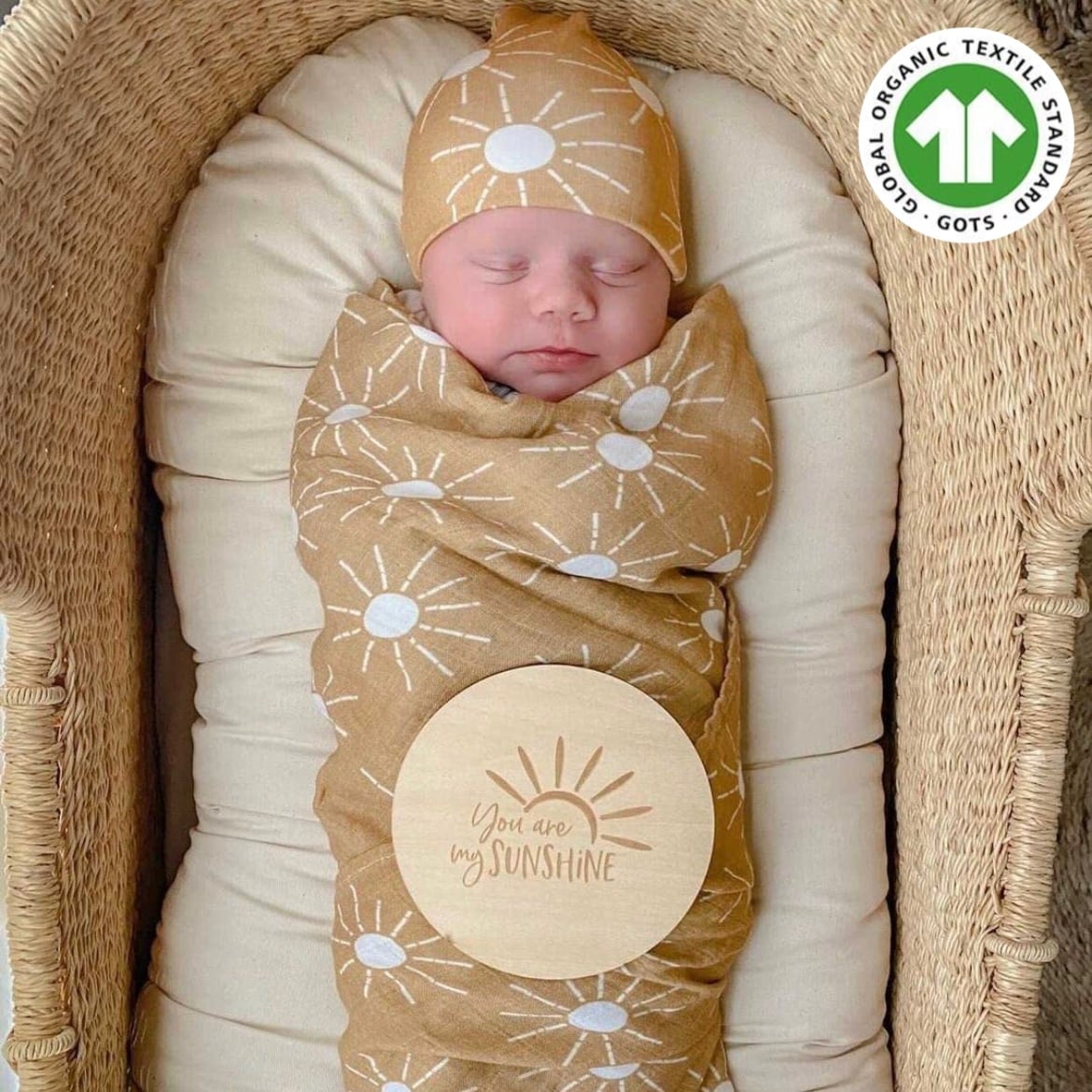 オーガニックコットン 太陽 おくるみ ブランケット ベビー 出産祝い  