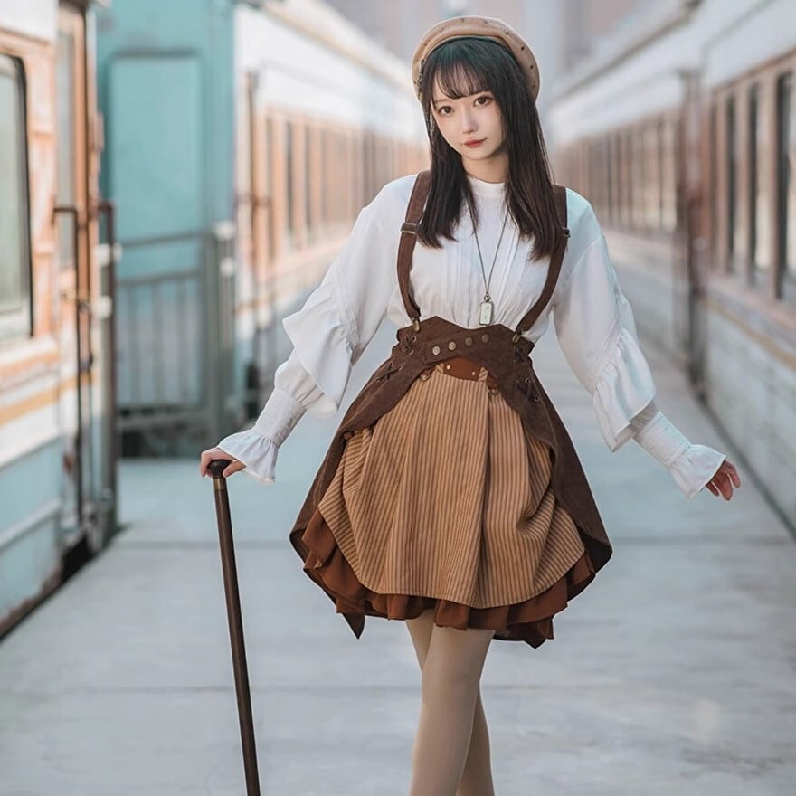 エイチナオト　ゴスロリ　スチームパンク　スカート スチームパンクスカート|レトロ - ロリィタ ゴスロリ 和ロリ 華