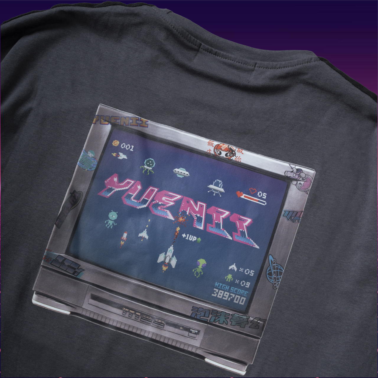 I’m game long sleeve T / charcoal