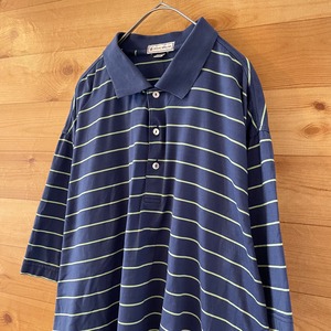 【PETER MILLAR】ビッグサイズ ポロシャツ XL ボーダー US古着 アメリカ古着