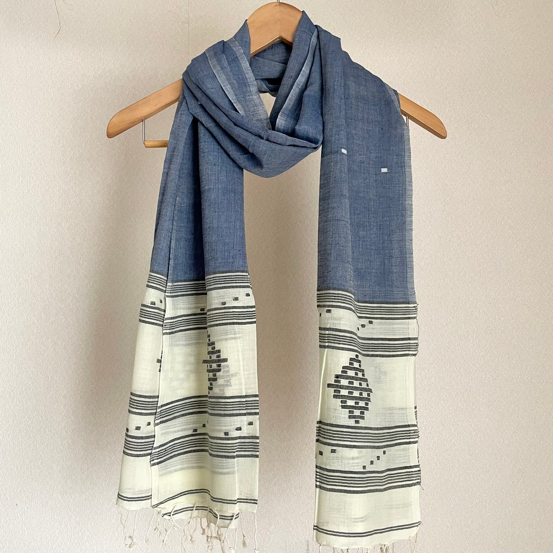 インド カディコットン ジャムダニ織 ストール O ストア インド カディ