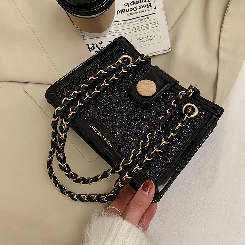 チェーン スクウェア メッセンジャーバッグ 手作りハンドバック65527934922