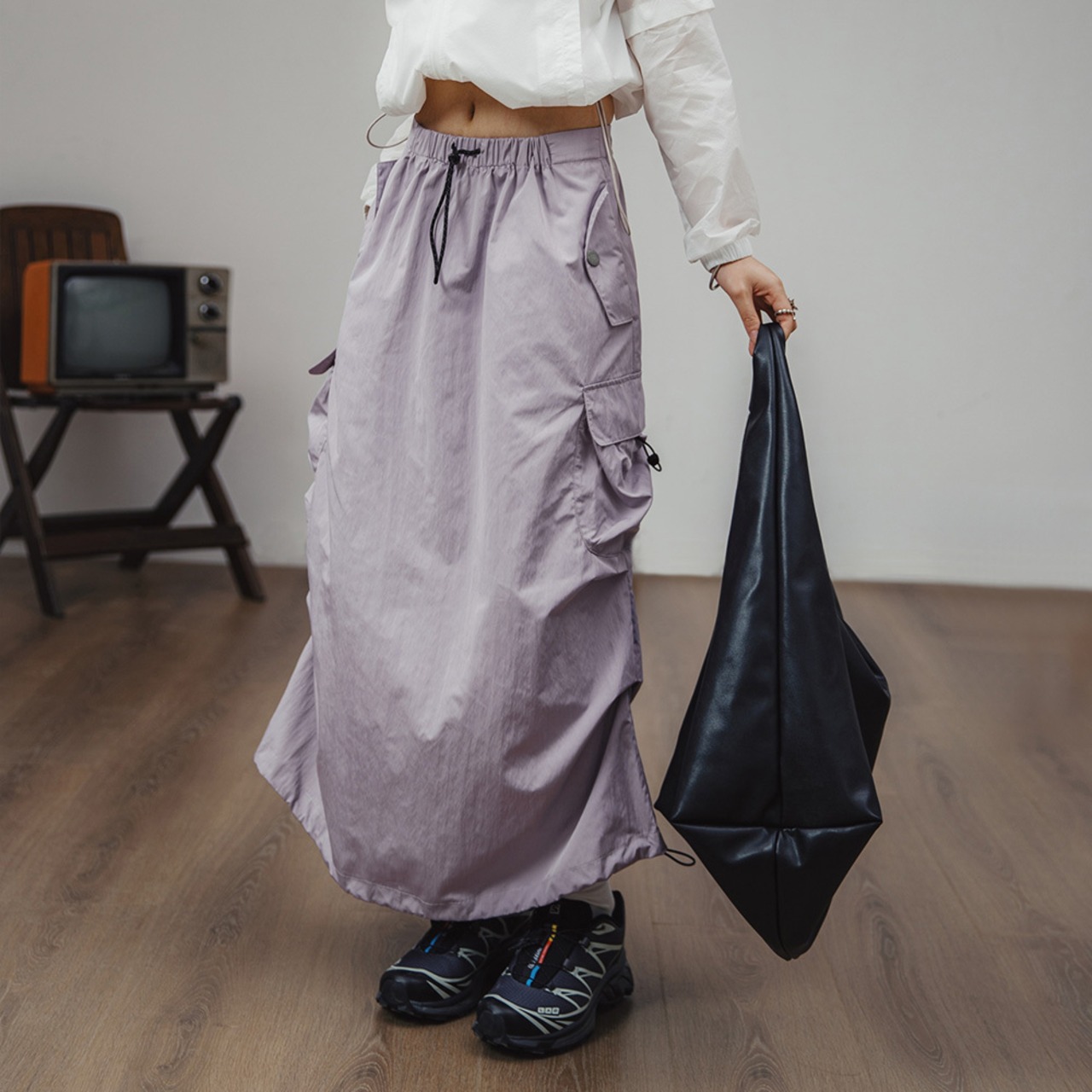 Side Multi-Pocket Pleat Skirt / サイド マルチポケット プリーツ スカート