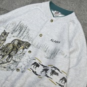 design wolf print sweat blouson