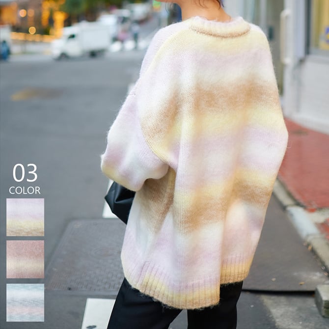 トレンドライクなグラデーションニット☆Vネックグラデーションニット