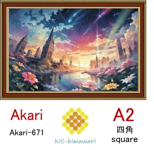 【国内製造】A2サイズ  四角ビーズ【akari-671】ダイヤモンドアート