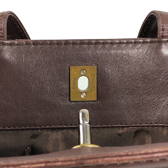 CHANEL シャネル ショルダーバッグ ブラウン ココマーク ターンロック レザー 2way vintage ヴィンテージ オールド kkmbzd