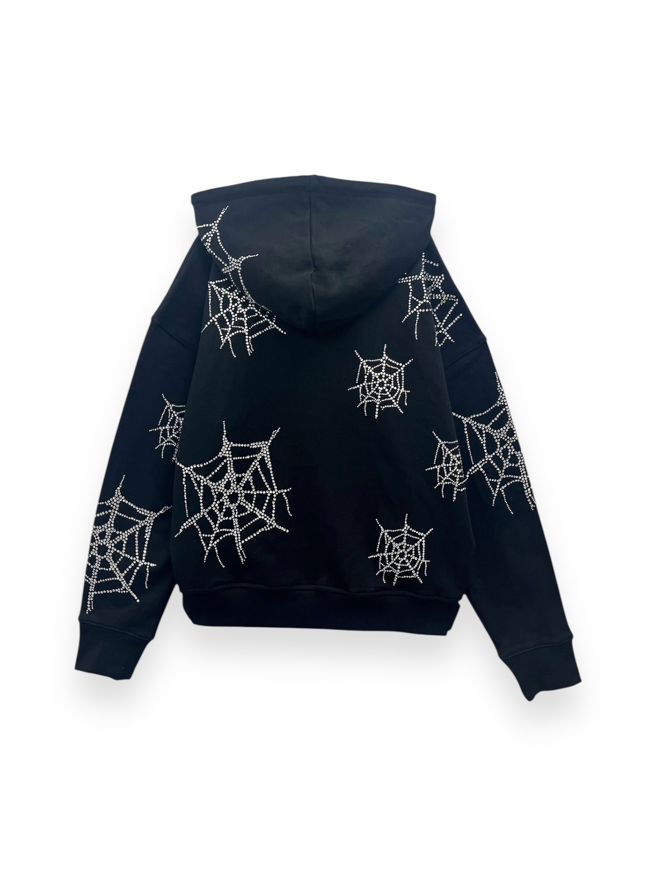 【LOVE KILLER】spiderweb rhinestone zip up hoodie