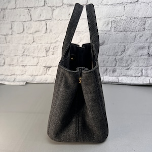 PRADA プラダ カナパ 三角ロゴ キャンバス ハンドバッグ 黒 A-13244