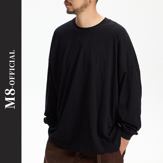 crew neck long sleeve T-shirt 4color M0358