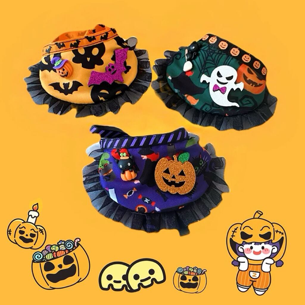 スタイ、ハロウィン限定スイートロリータ(イエロー)わんちゃん猫ちゃん用 スタイ、ハロウィン限定スイートロリータ(イエロー)わんちゃん猫