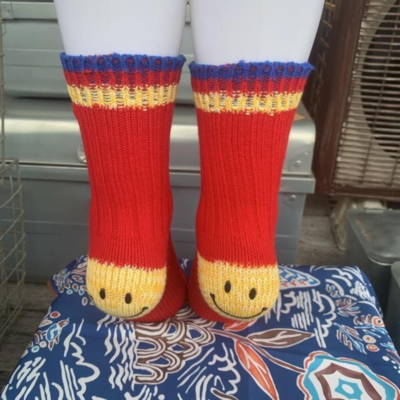 TOPANGA SOCKS　Lady's 　スマイルソックス　レッド