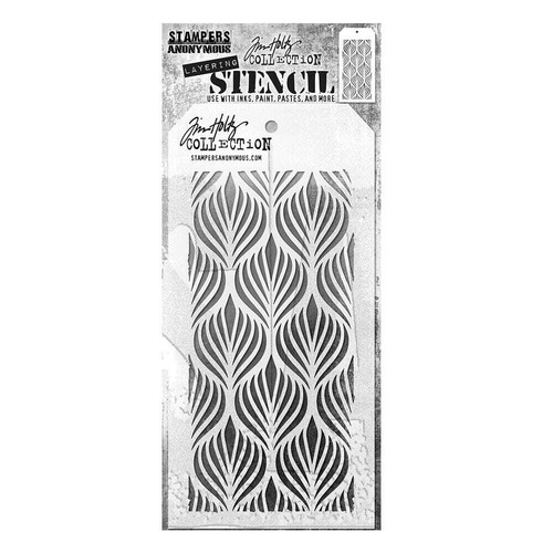 Tim Holtz　タグ型ステンシルシート　Layering Stencil Deco Feather THS183【Tim Holtz（ティムホルツ）-Stampers Anonymous】[TH-157h]