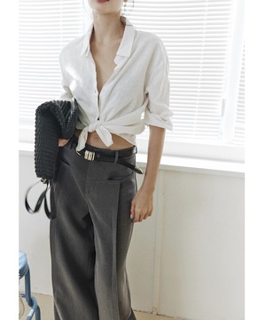 フロントポケット◆ワイドスーツパンツ【p-20152】