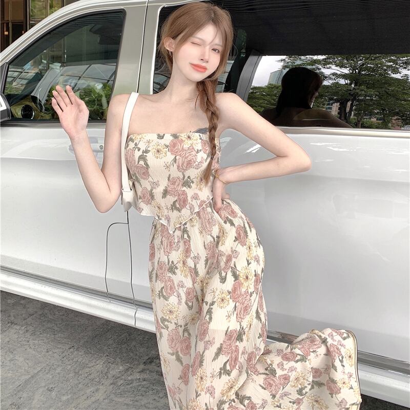 サマースタイルフローラルトップス レディース ストリート 大人ガーリー スウィート キュート カジュアル 夏物 花柄 ドラファッションホール47188314113