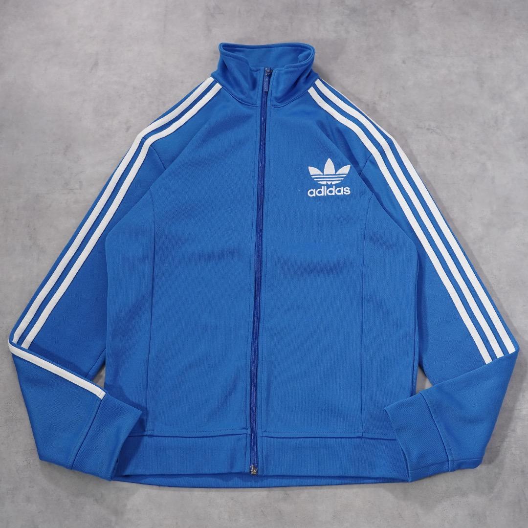 adidas アディダス トラックジャケット 襟高 古着 L 青 18272