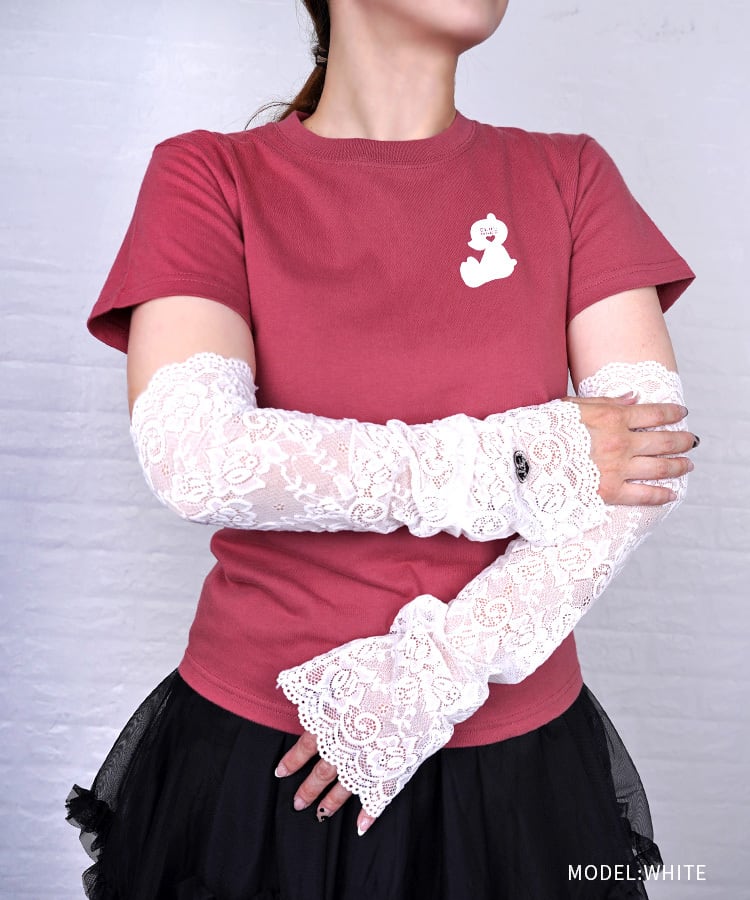 直営限定ITEM】COOLAレースアームカバー (WHITE) CQ-48516H | COOLA