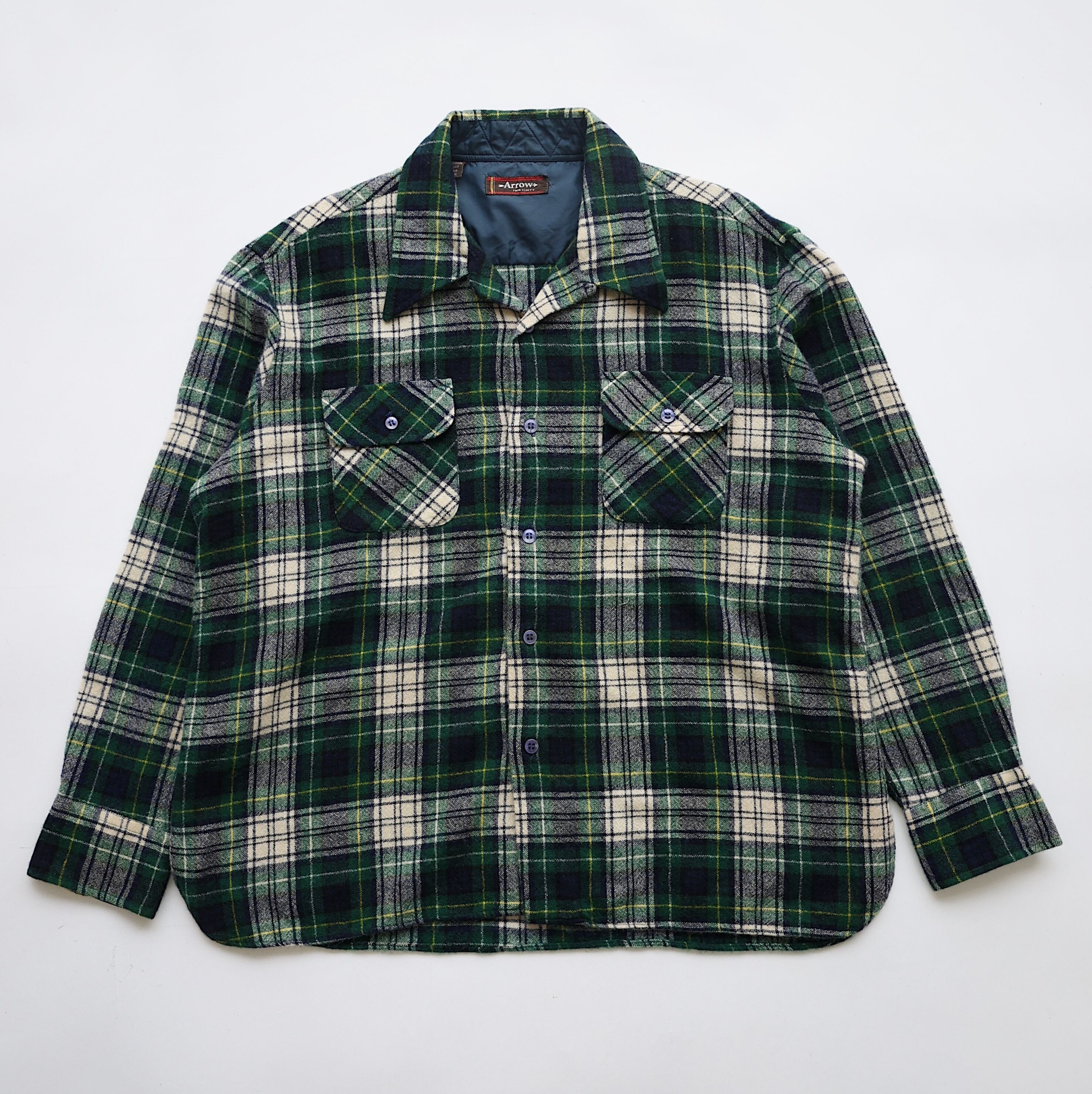 70S ARROW WOOL OPEN COLLAR L/S SHIRT