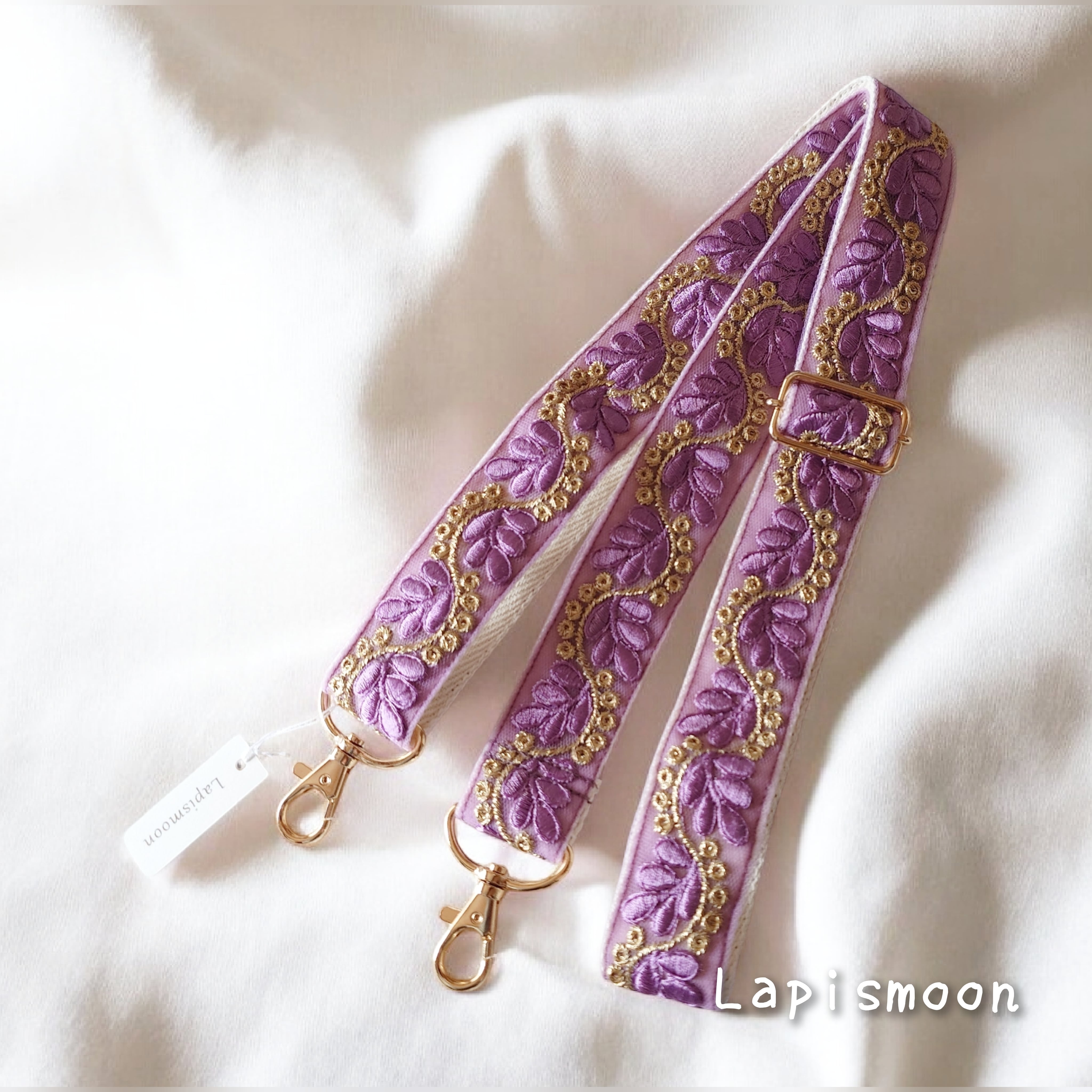インド刺繍リボン ショルダーストラップ｜Lapismoon