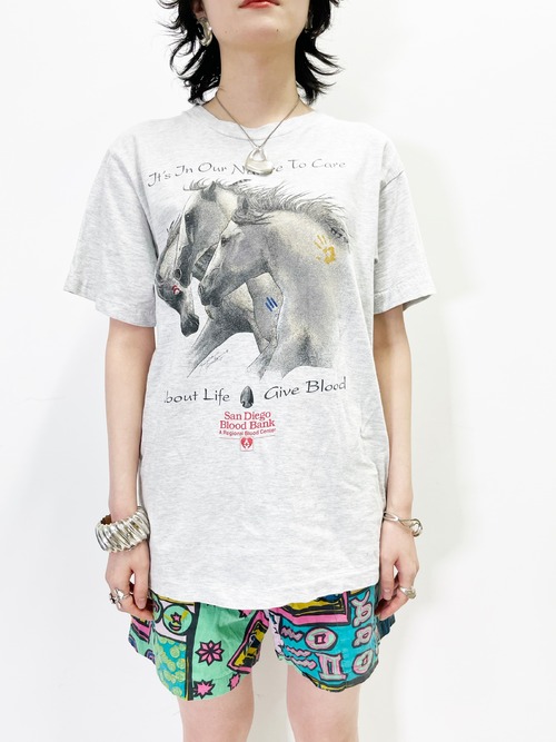 Vintage Horses Printed T Shirt