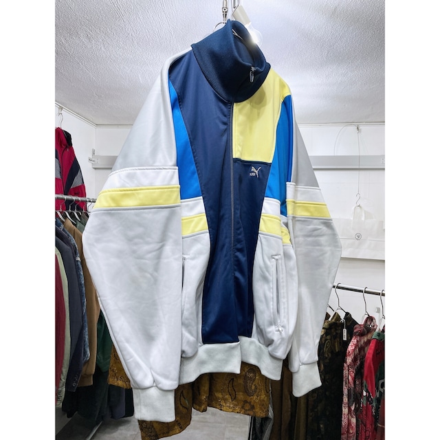 1980-90s old puma multi color switching panel design track jacket